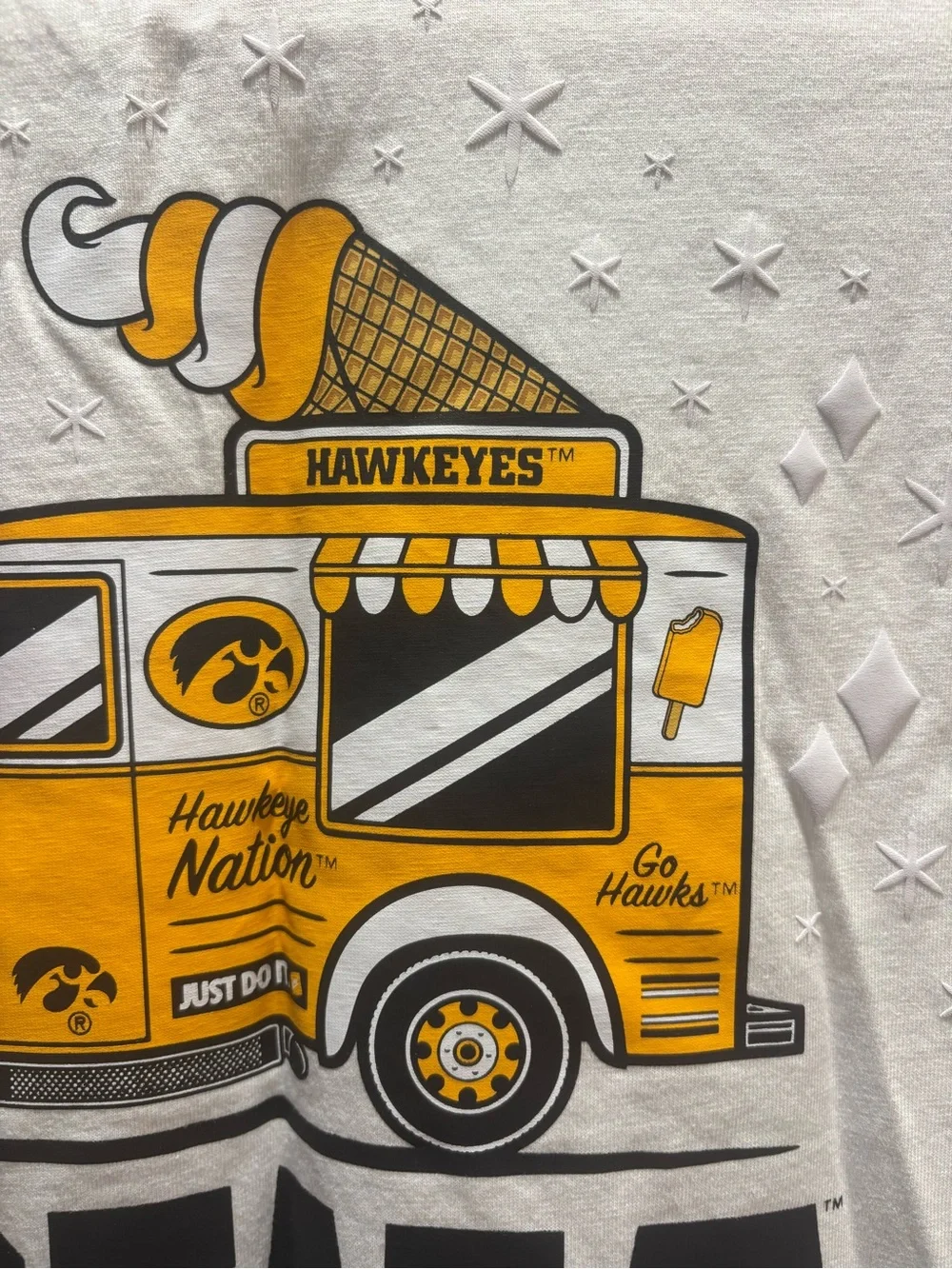 Nike Iowa Hawkeyes White Long-Sleeve Tee with Yellow Popsicle Patch